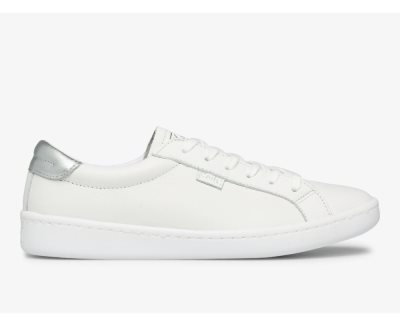 Keds Ace Deri Spor Ayakkabı Kadın Beyaz Gümüş | nx8Q624M