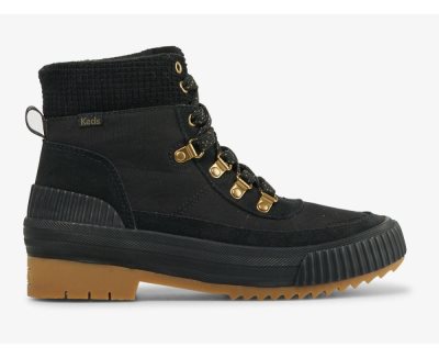 Keds Fielder Boot Su Resistant Süet w/ Thinsulate™ Bağcıklı Ayakkabı Kadın Siyah | ZlciEaoG