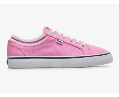 Keds Jump Kick Rib Knit Collar Bağcıklı Ayakkabı Kadın Pembe | qi8Zp11h