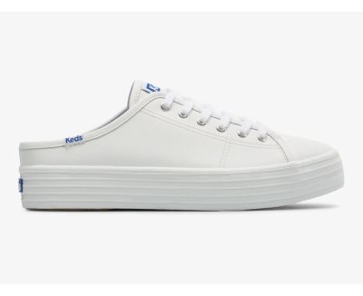 Keds Triple Kick Mule Deri Platform Ayakkabı Kadın Beyaz | 4PP7qKoI