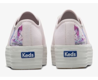 Keds Triple Up Kanvas Painterly Floral Kanvas Ayakkabı Kadın Açık Pembe | Tp4sOJ08