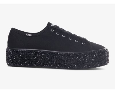 Keds Triple Up Rock Salt Glitter Spor Ayakkabı Kadın Siyah | CfnKQKu3