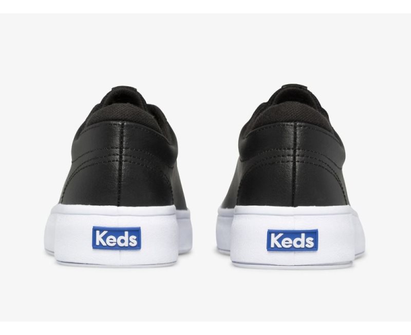 Keds Alley Deri Spor Ayakkabı Kadın Siyah | m2OAk2M3