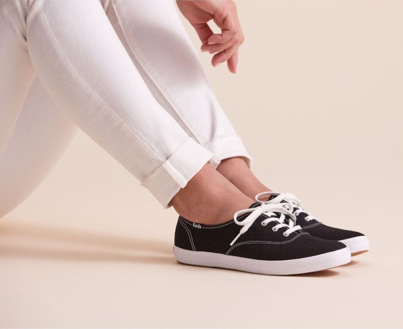 Keds Champion Feat. Organic Pamuklu Spor Ayakkabı Kadın Siyah | t9GBkEX2