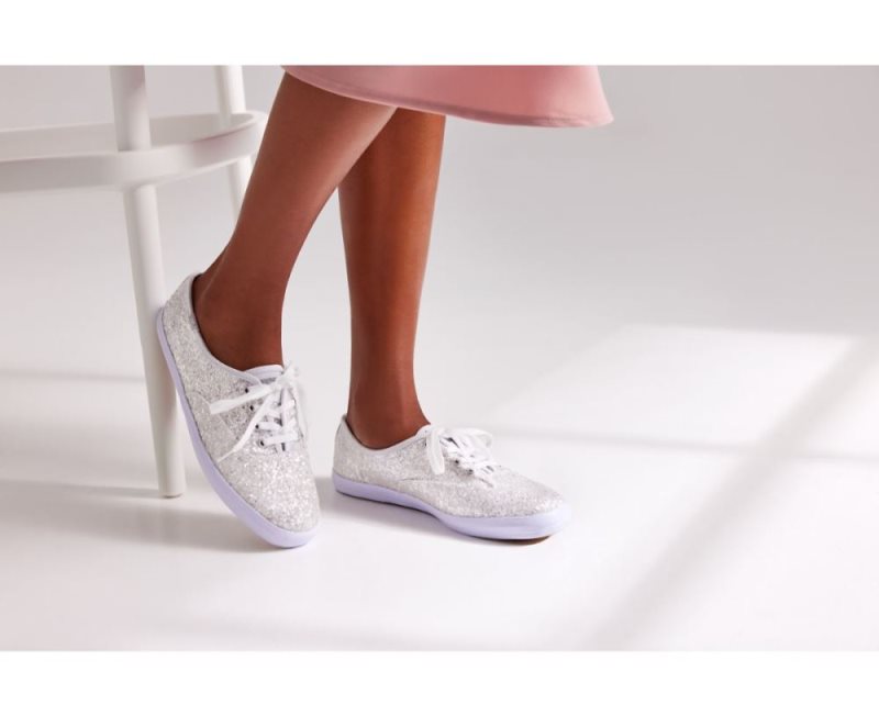 Keds Champion Glitter Celebration Spor Ayakkabı Kadın Krema | KHeCxVL3