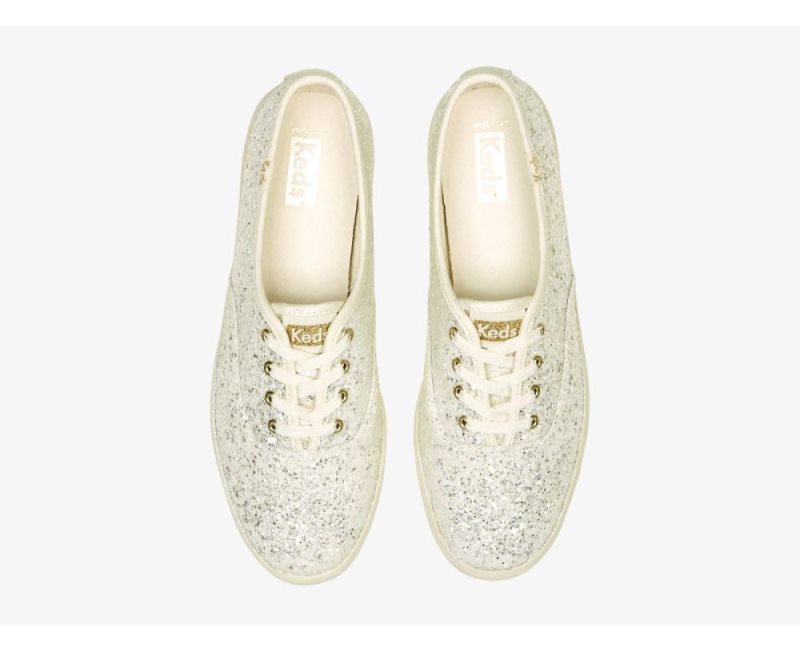 Keds Champion Glitter Celebration Spor Ayakkabı Kadın Krema | KHeCxVL3