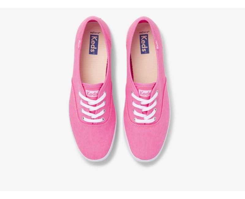 Keds Champion Kanvas Neon Washable Spor Ayakkabı Kadın Pembe | g4d3KdNX