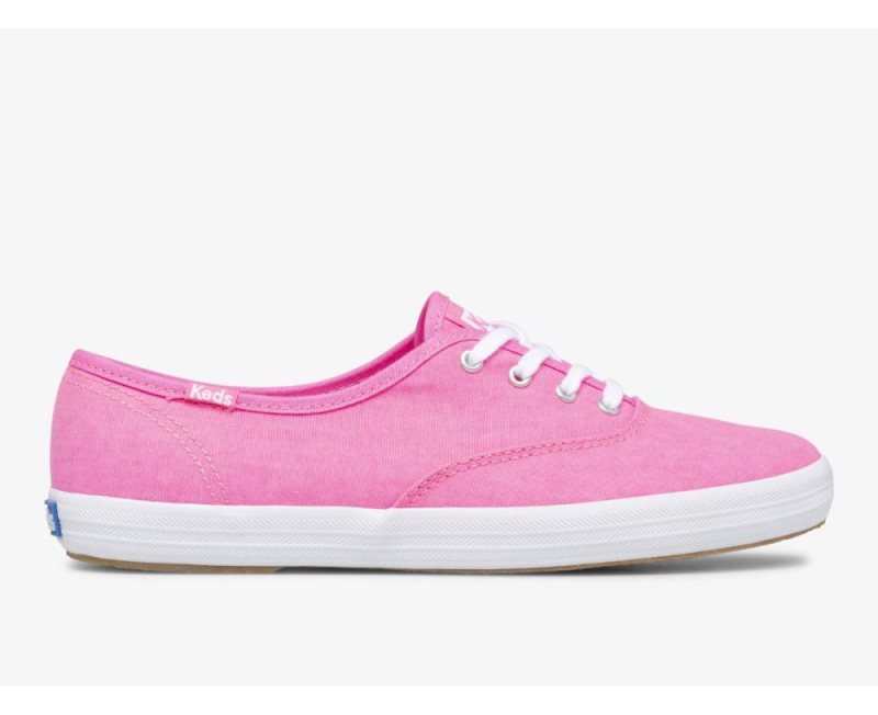 Keds Champion Kanvas Neon Washable Spor Ayakkabı Kadın Pembe | g4d3KdNX