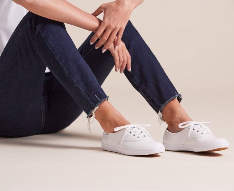 Keds Champion Orjinal Deri Deri Ayakkabı Kadın Beyaz | ErCjOQ06