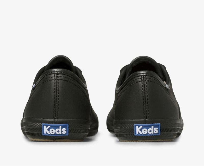 Keds Champion Orjinal Deri Deri Ayakkabı Kadın Siyah | z7bepqYA