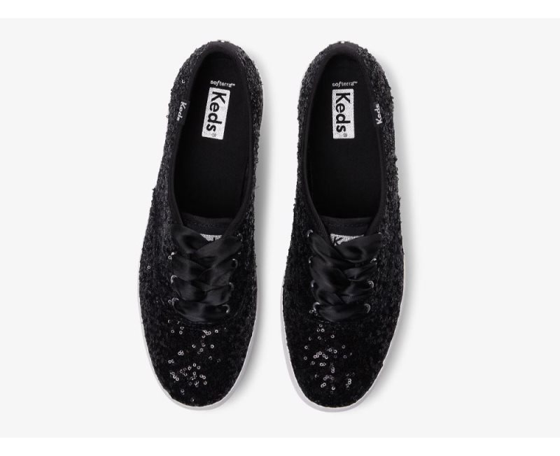 Keds Champion Sequins Celebration Spor Ayakkabı Kadın Siyah | a9JSCJbA