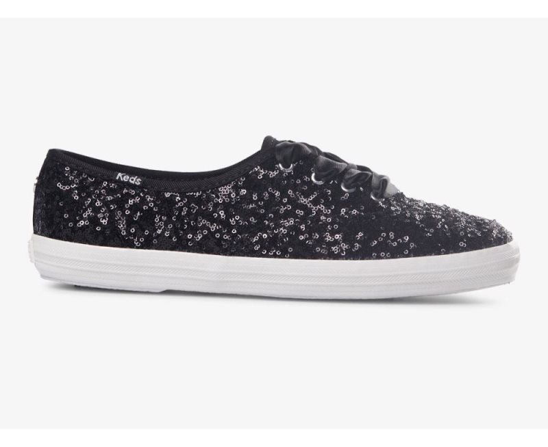 Keds Champion Sequins Celebration Spor Ayakkabı Kadın Siyah | a9JSCJbA