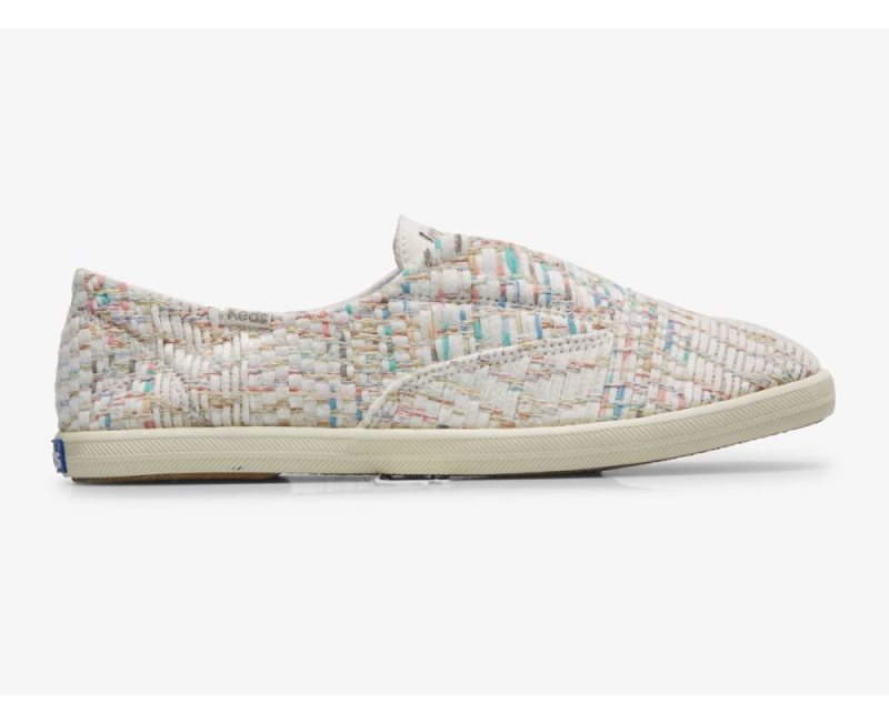 Keds Chillax Tekstil Natural Weave Makosen Ayakkabı Kadın Beyaz Renkli | 17tbCOG9