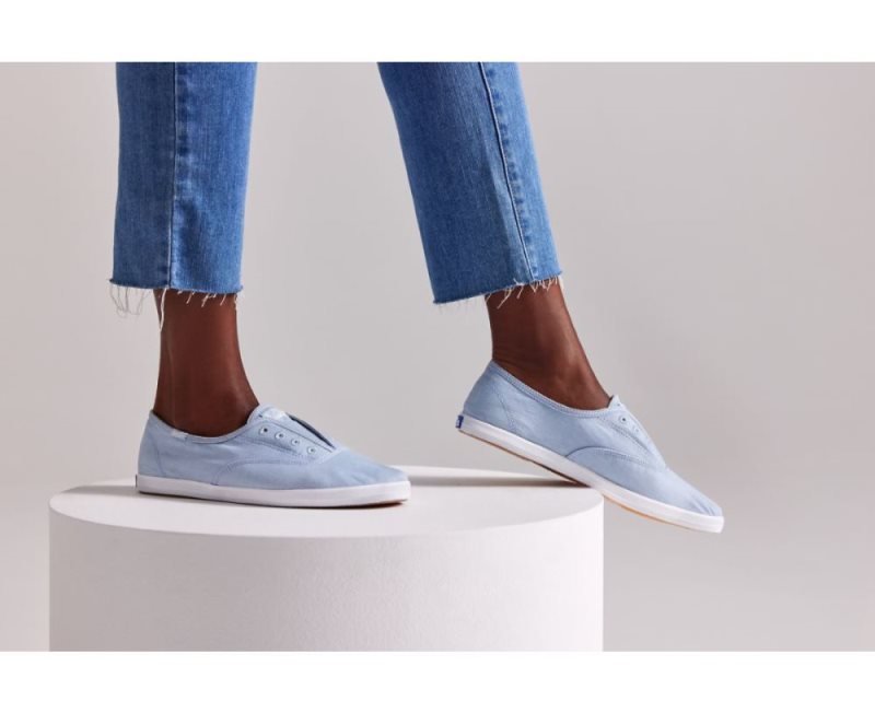 Keds Chillax Washable Twill Makosen Ayakkabı Kadın Açık Mavi | 6PLINp9d