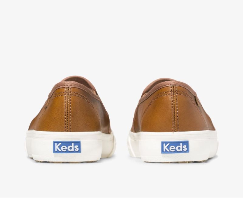 Keds Double Decker Deri Spor Ayakkabı Kadın Kahverengi | kfDZDXUk