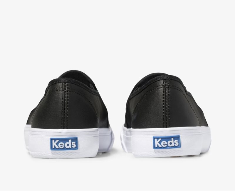 Keds Double Decker Deri Spor Ayakkabı Kadın Siyah | z3IkveLv