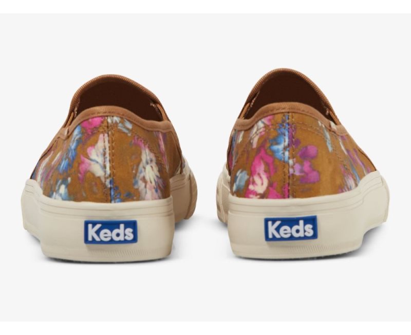 Keds Double Decker Midnight Blooms Spor Ayakkabı Kadın Kahverengi | gtZplBBT