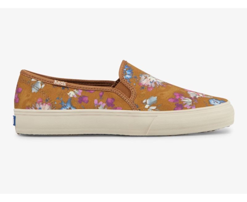 Keds Double Decker Midnight Blooms Spor Ayakkabı Kadın Kahverengi | gtZplBBT