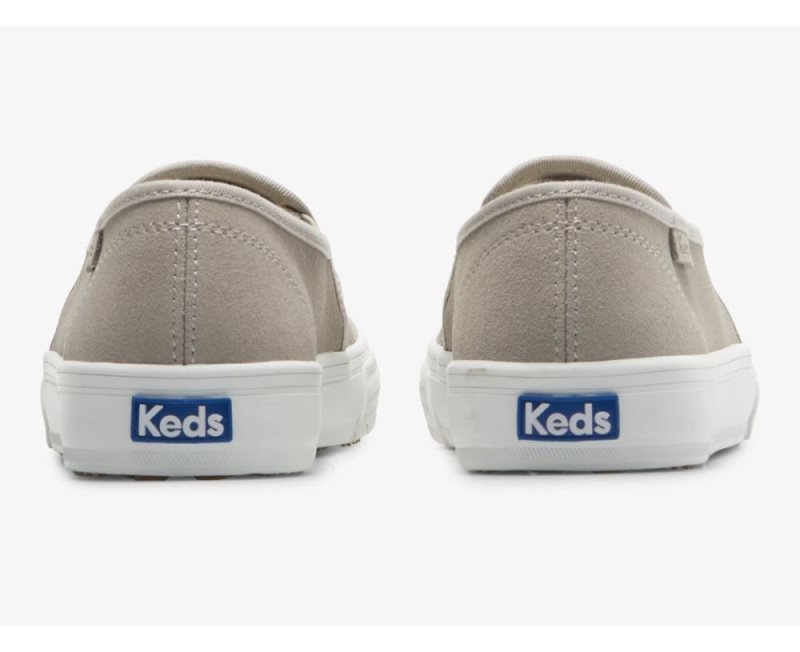 Keds Double Decker Perf Süet Makosen Ayakkabı Kadın Gri | xF2uWWty