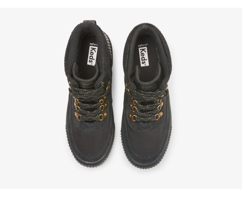 Keds Fielder Boot Su Resistant Süet w/ Thinsulate™ Bağcıklı Ayakkabı Kadın Siyah | ZlciEaoG