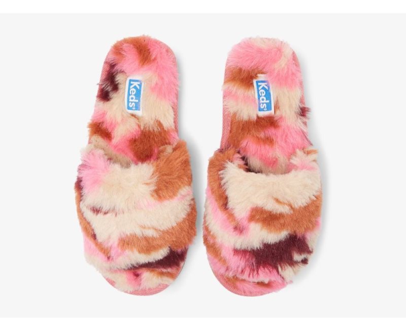 Keds Fuzzy Terlik Terlik Makosen Ayakkabı Kadın Pembe Camo | AL8ux12F