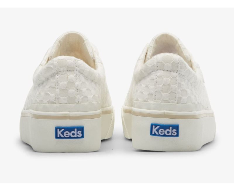 Keds Jump Kick Duo Dot Eyelet Bağcıklı Ayakkabı Kadın Beyaz | cHcMvhDo