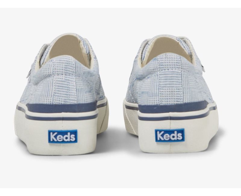 Keds Jump Kick Duo Kanvas Crosshatch Spor Ayakkabı Kadın Mavi | 5ecJ0DrW