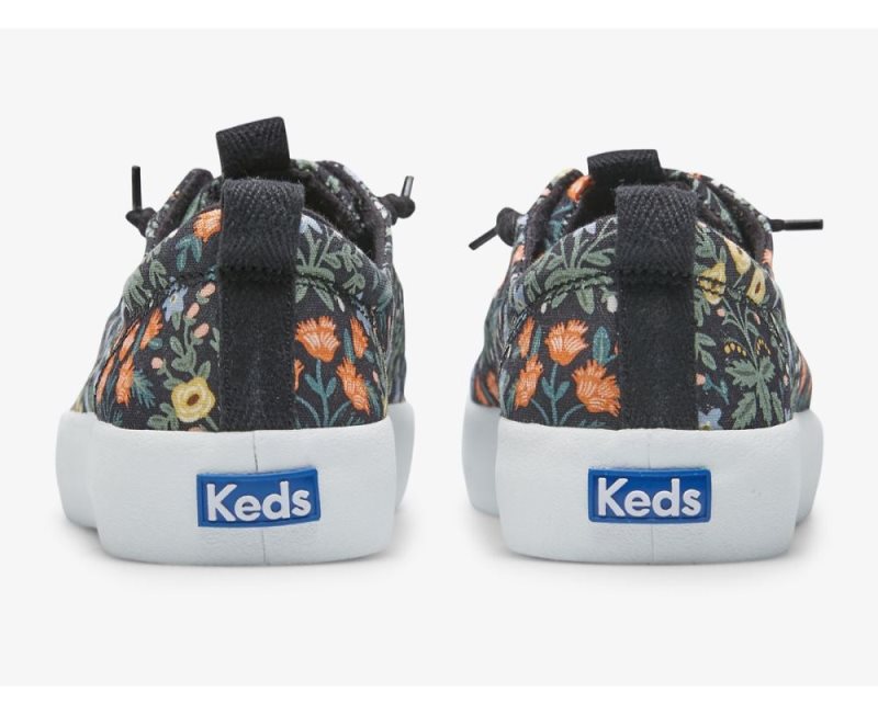 Keds Keds x Rifle Paper Co. Kickback Lottie Spor Ayakkabı Kadın Siyah | FOa4VXSu