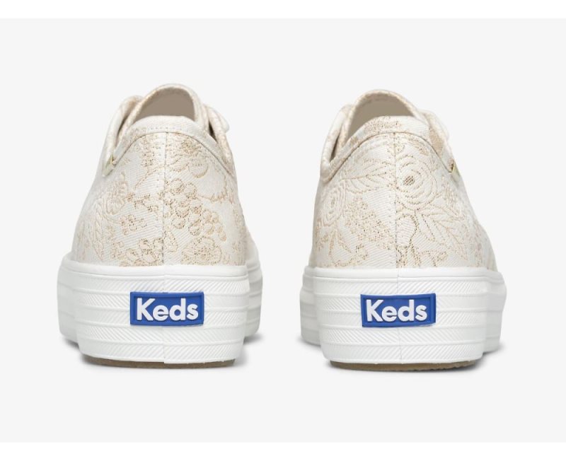 Keds Keds x Rifle Paper Co. Triple Kick Colette Jacquard Spor Ayakkabı Kadın Beyaz | I05AoEax