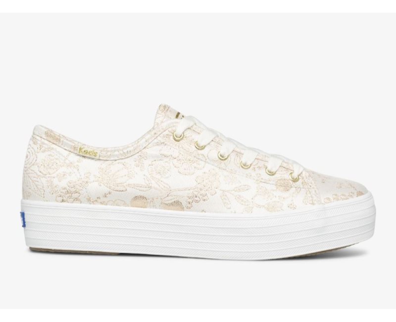 Keds Keds x Rifle Paper Co. Triple Kick Colette Jacquard Spor Ayakkabı Kadın Beyaz | I05AoEax