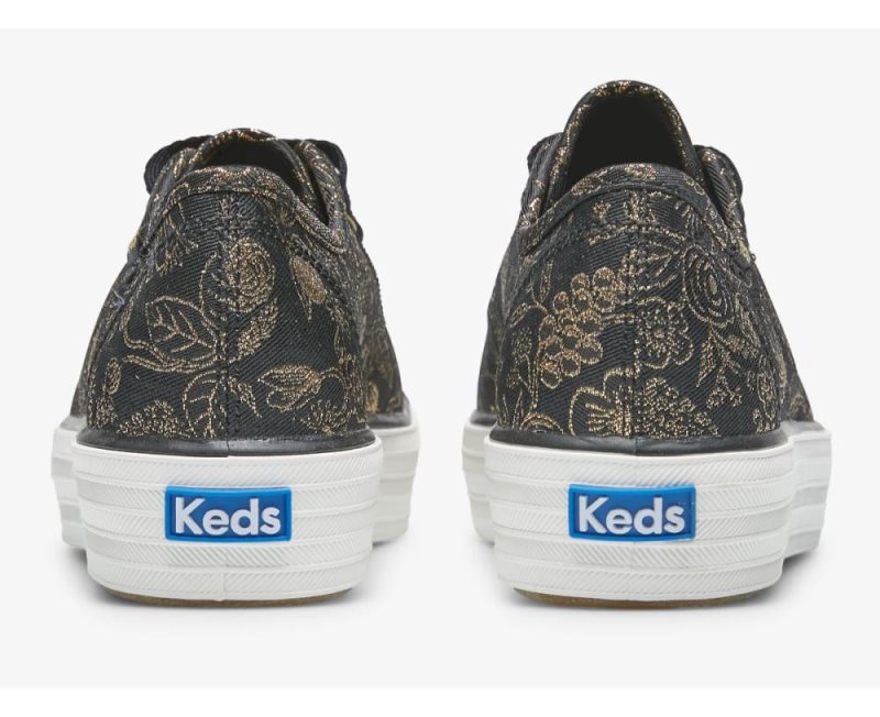 Keds Keds x Rifle Paper Co. Triple Kick Colette Jacquard Spor Ayakkabı Kadın Siyah | fKAfQZZg