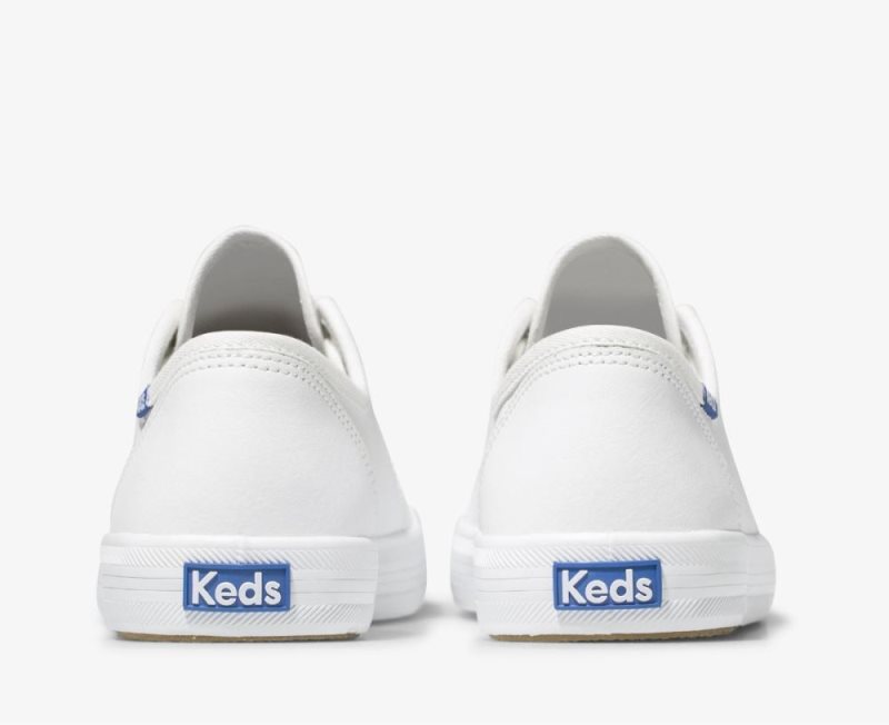 Keds Kickstart Deri Spor Ayakkabı Kadın Beyaz Mavi | WFYbtkng