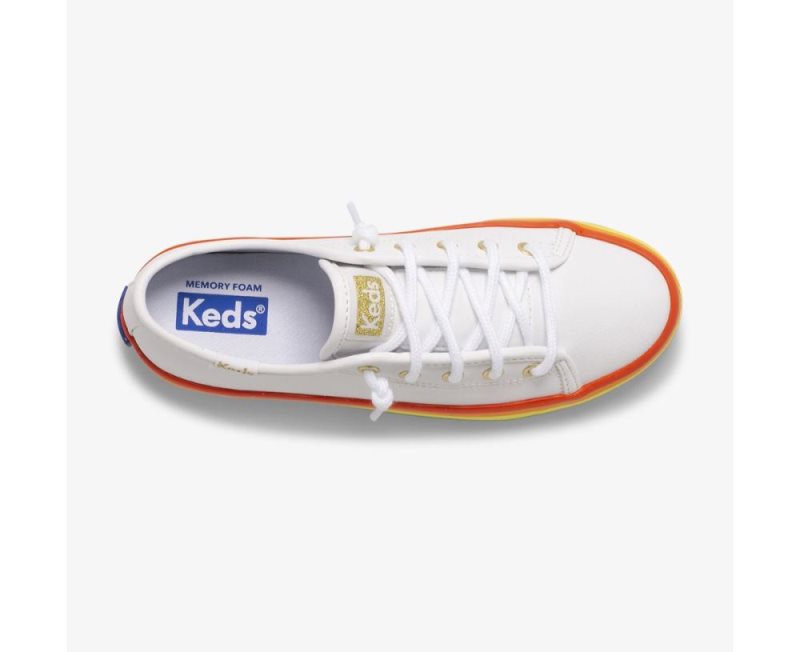 Keds Kickstart Deri Spor Ayakkabı Çocuk Renkli Beyaz | YAVIGZvu