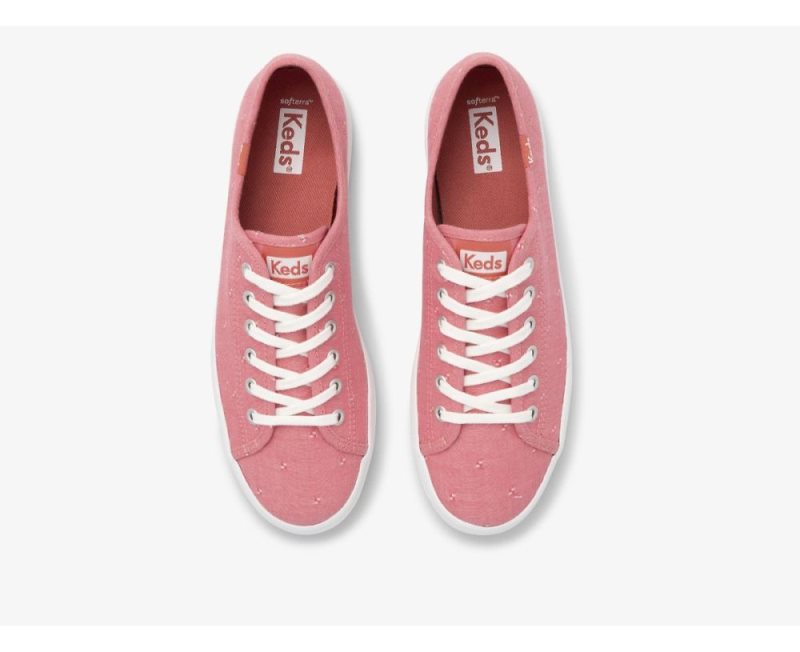 Keds Kickstart Dobby Jacquard Spor Ayakkabı Kadın Kırmızı | NoImEyka