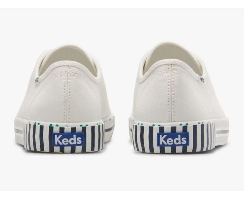 Keds Kickstart Tenis Stripe Bağcıklı Ayakkabı Kadın Beyaz Lacivert | JFv2O6kj