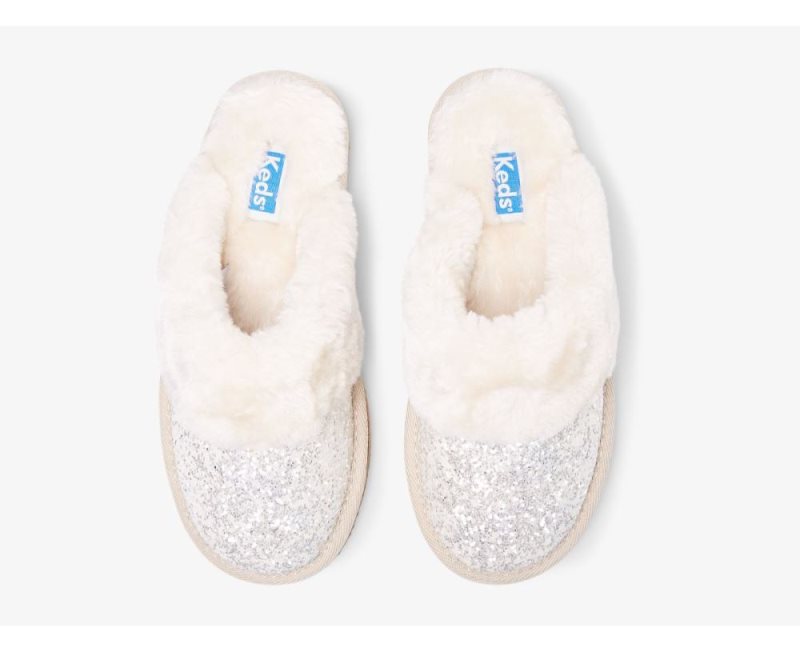 Keds Mule Terlik Glitter Makosen Ayakkabı Kadın Beyaz | E8D9GXRq