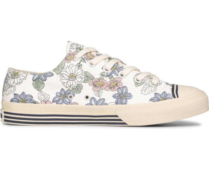 Keds Super Recycled Floral Print Kanvas Ayakkabı Erkek Krema | eVqiaAZJ25