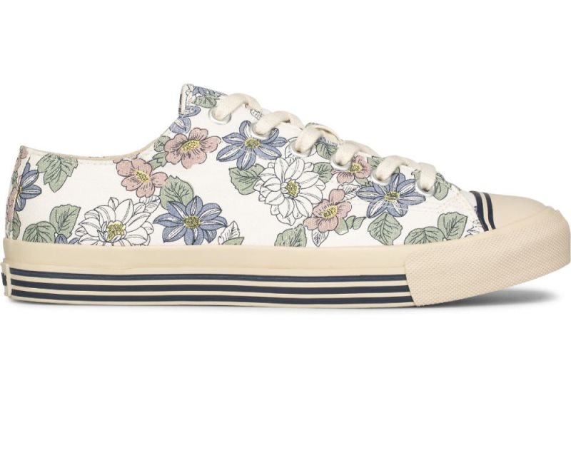 Keds Super Recycled Kanvas Floral Print Kanvas Ayakkabı Kadın Krema | 8oKjdwAt