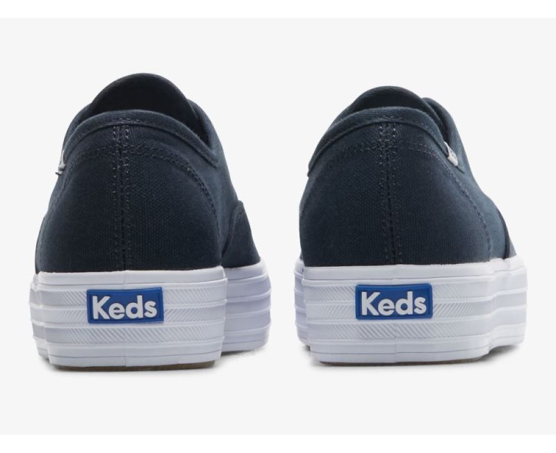 Keds The Platform Kanvas Kanvas Ayakkabı Kadın Lacivert | 0sFpOWH2