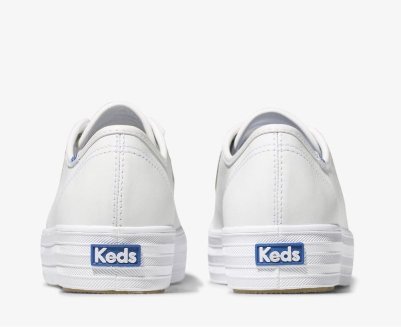 Keds Triple Kick Deri Spor Ayakkabı Kadın Beyaz | USEte5vz