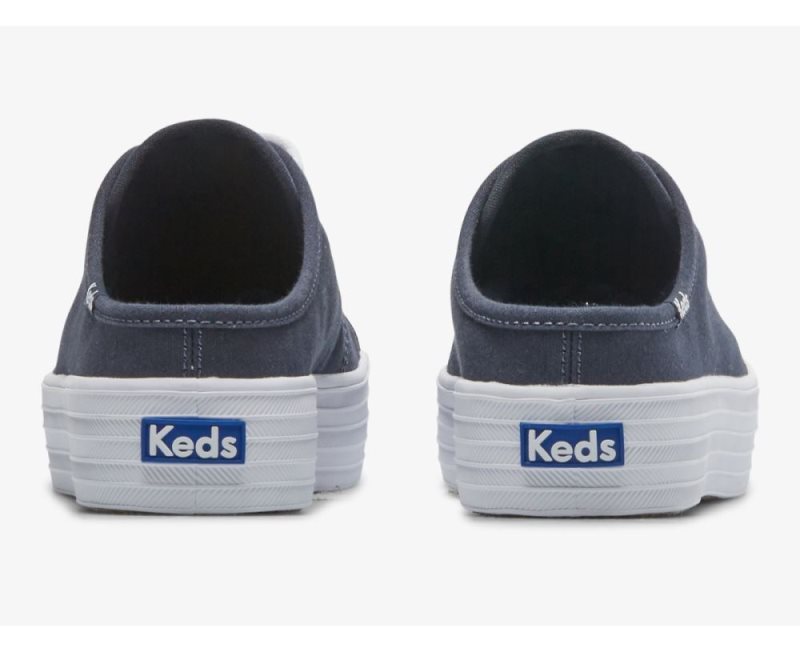 Keds Triple Kick Mule Kanvas Kanvas Ayakkabı Kadın Lacivert | JiwYOsrL