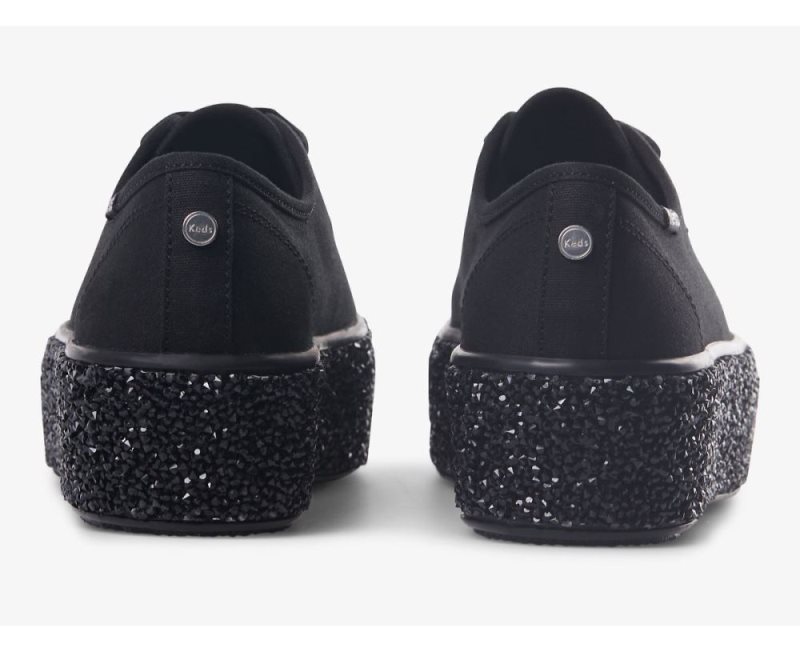 Keds Triple Up Rock Salt Glitter Spor Ayakkabı Kadın Siyah | EWqvh4ek