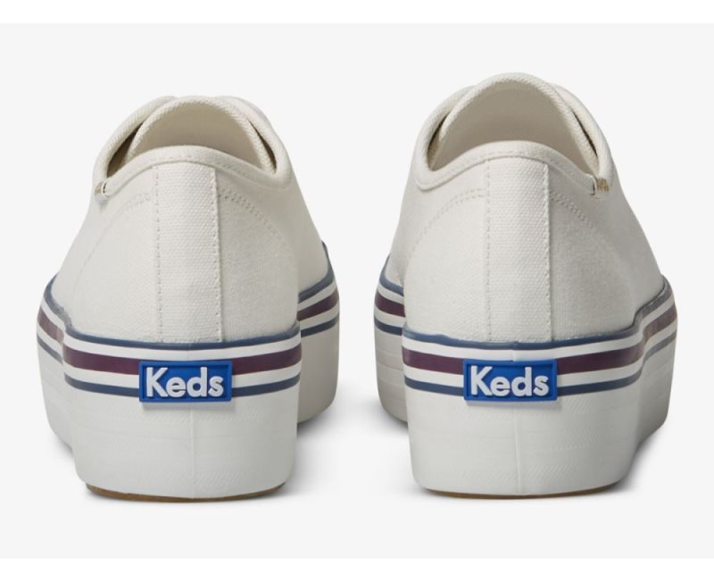 Keds Triple Up Varsity Spor Ayakkabı Kadın Beyaz Mavi | Dwy7RHq9